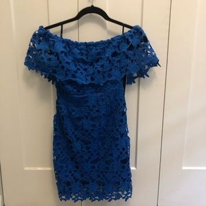 LULUS off the shoulder lace dress